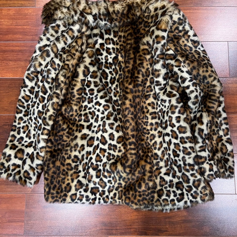 Leopard Print Faux Fur Coat